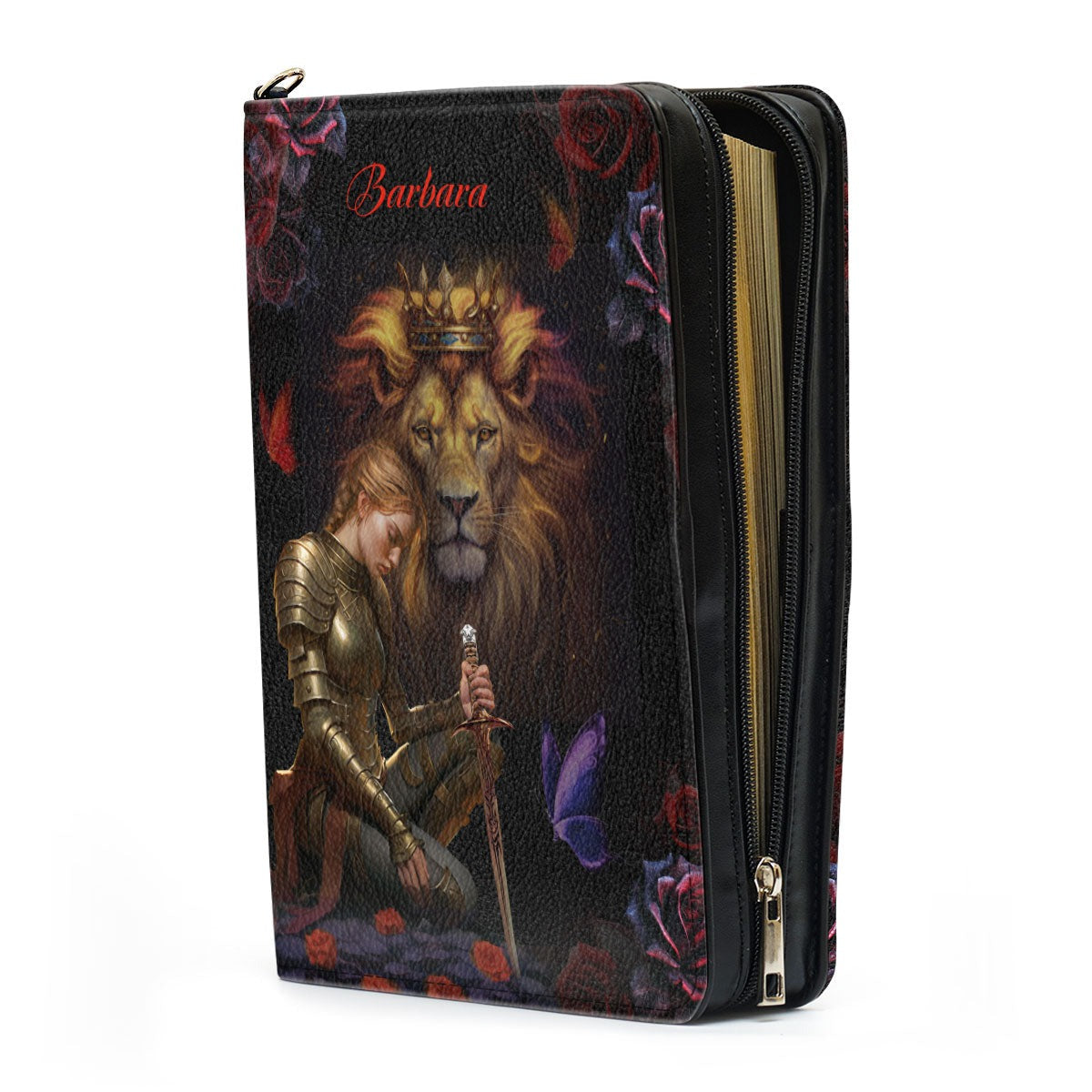 A Woman Of Faith Leather Book Cover, Personalized Bible Cover With Handle, Spiritual Gift For Christian People, Christian Gift, Bible Covers Jesus Gifts